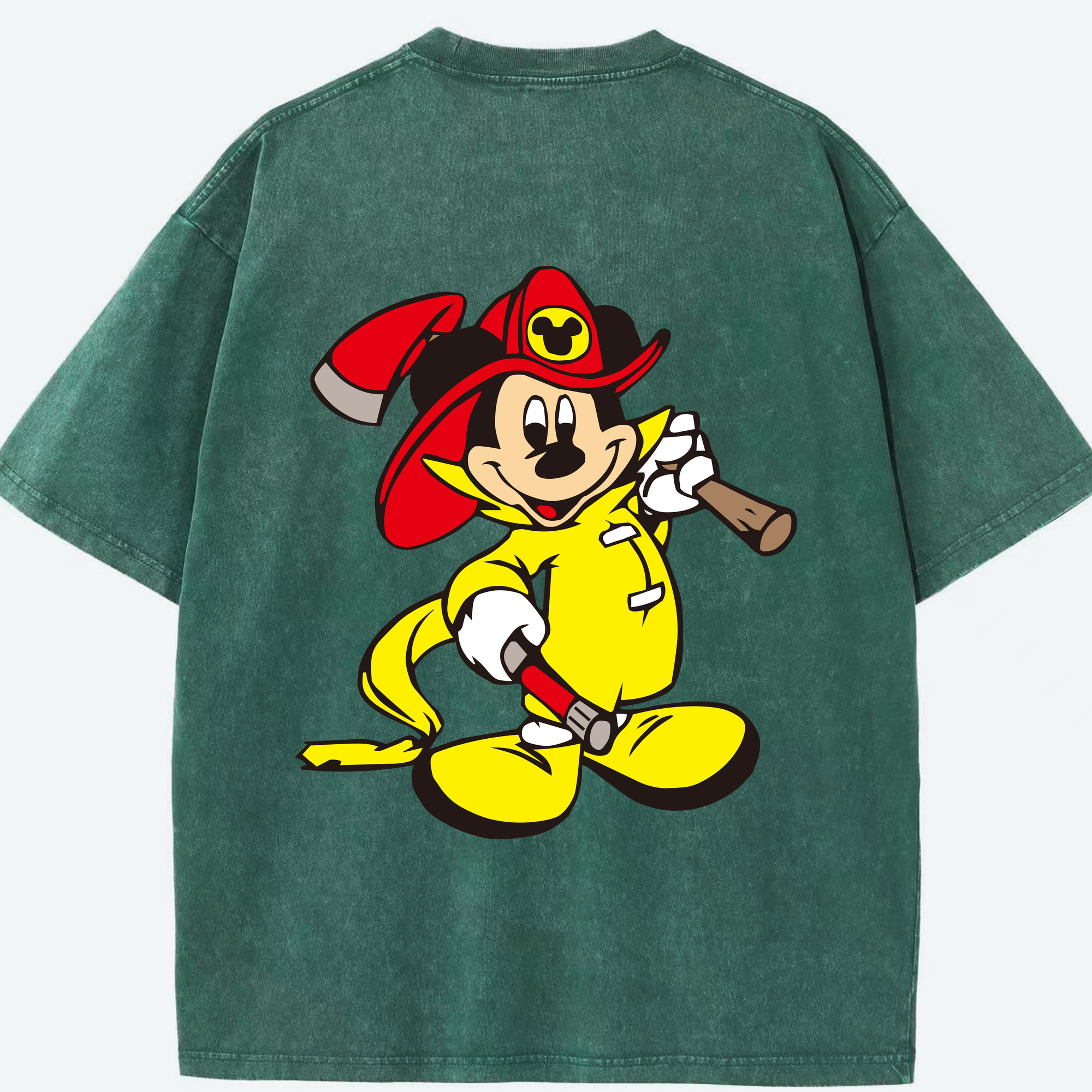 （画像用） ミッキーマウス Mickey Mouse 綿100% ヴィンテージ風 半袖Tシャツ（背面プリント）